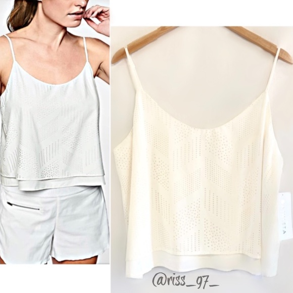 Athleta Tops - ATHLETA Perforated Cami, FWS XL Sea Salt White